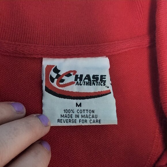 Vintage Chase Authentics Dupont Motorsports Jeff Gordon 24 Red Polo Men Medium - Picture 4 of 8